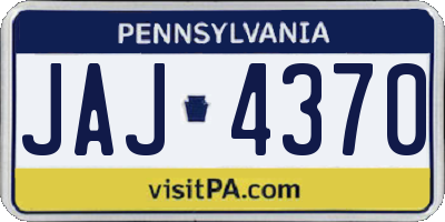 PA license plate JAJ4370