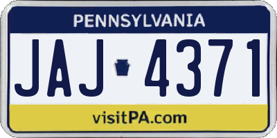 PA license plate JAJ4371