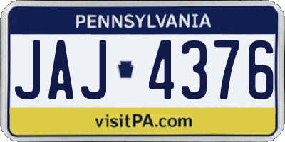 PA license plate JAJ4376