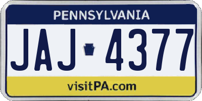PA license plate JAJ4377