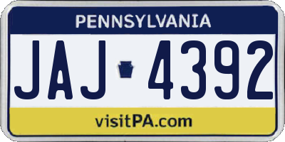 PA license plate JAJ4392