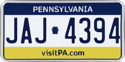 PA license plate JAJ4394