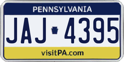 PA license plate JAJ4395