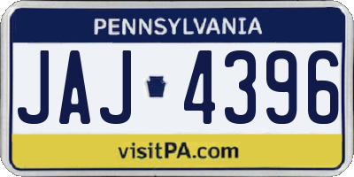 PA license plate JAJ4396