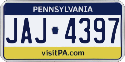 PA license plate JAJ4397