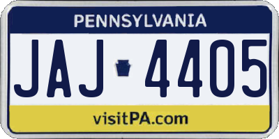 PA license plate JAJ4405