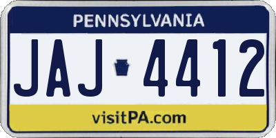 PA license plate JAJ4412