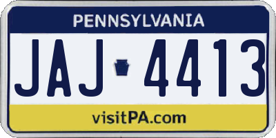 PA license plate JAJ4413