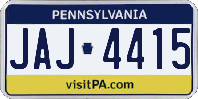 PA license plate JAJ4415