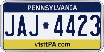 PA license plate JAJ4423