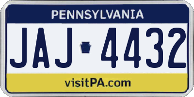 PA license plate JAJ4432