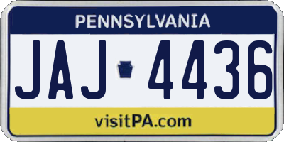 PA license plate JAJ4436