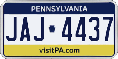 PA license plate JAJ4437