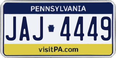 PA license plate JAJ4449