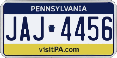 PA license plate JAJ4456