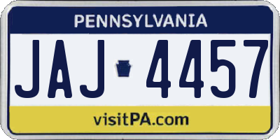 PA license plate JAJ4457