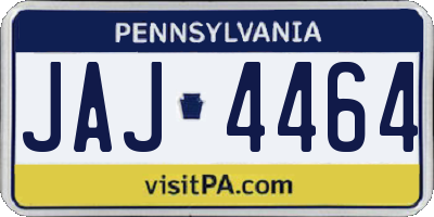 PA license plate JAJ4464