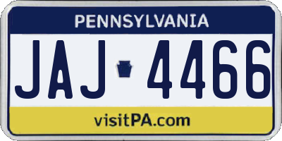 PA license plate JAJ4466