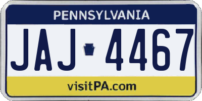 PA license plate JAJ4467