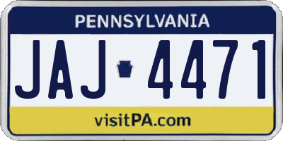 PA license plate JAJ4471