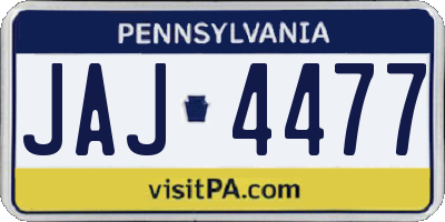 PA license plate JAJ4477