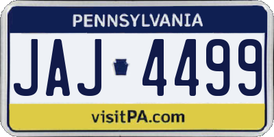 PA license plate JAJ4499