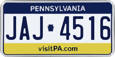 PA license plate JAJ4516
