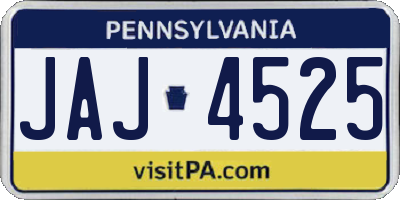 PA license plate JAJ4525