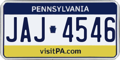 PA license plate JAJ4546