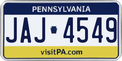 PA license plate JAJ4549