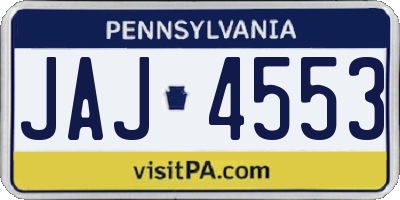 PA license plate JAJ4553