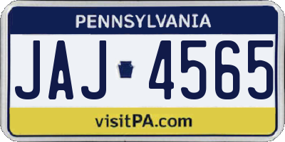 PA license plate JAJ4565