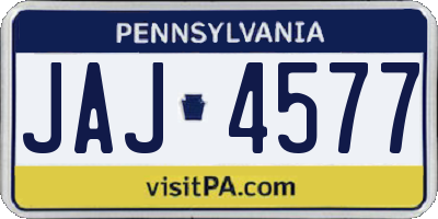 PA license plate JAJ4577