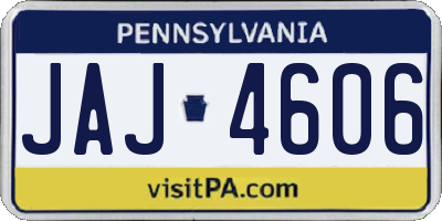 PA license plate JAJ4606