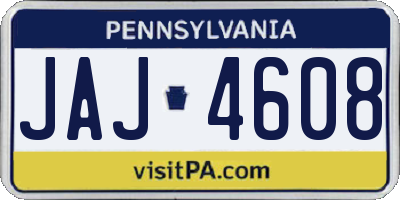 PA license plate JAJ4608