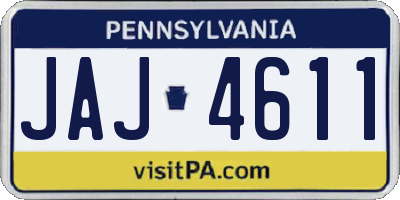 PA license plate JAJ4611