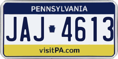 PA license plate JAJ4613
