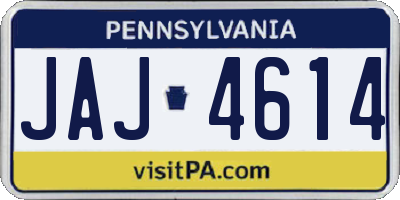 PA license plate JAJ4614