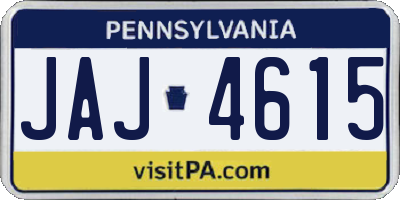 PA license plate JAJ4615