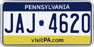 PA license plate JAJ4620