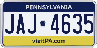 PA license plate JAJ4635