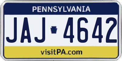 PA license plate JAJ4642