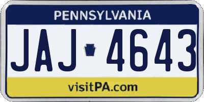 PA license plate JAJ4643
