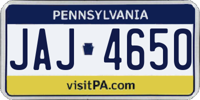 PA license plate JAJ4650