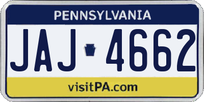 PA license plate JAJ4662