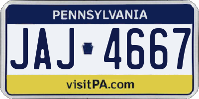 PA license plate JAJ4667