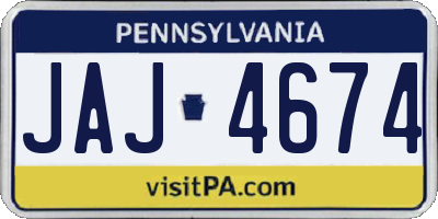 PA license plate JAJ4674