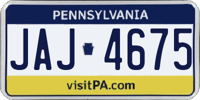 PA license plate JAJ4675