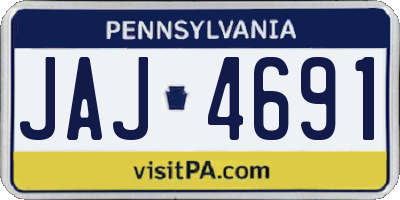 PA license plate JAJ4691
