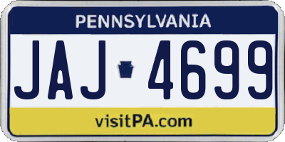 PA license plate JAJ4699